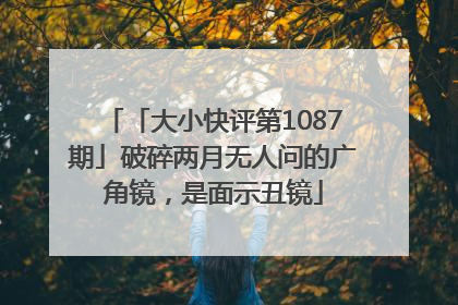 「大小快评第1087期」破碎两月无人问的广角镜，是面示丑镜