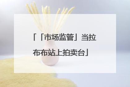 「市场监管」当拉布布站上拍卖台
