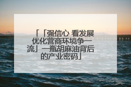 「强信心 看发展 优化营商环境争一流」一瓶胡麻油背后的产业密码