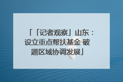 「记者观察」山东：设立重点帮扶基金 破题区域协调发展