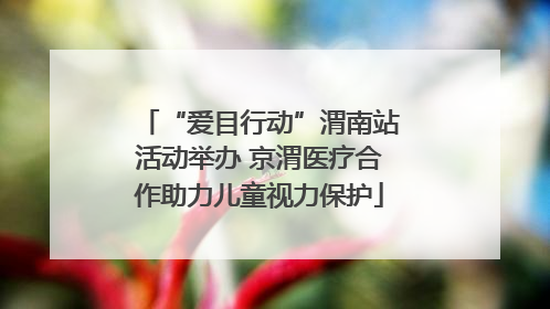 “爱目行动”渭南站活动举办 京渭医疗合作助力儿童视力保护