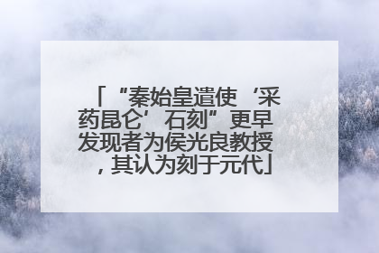 “秦始皇遣使‘采药昆仑’石刻”更早发现者为侯光良教授，其认为刻于元代