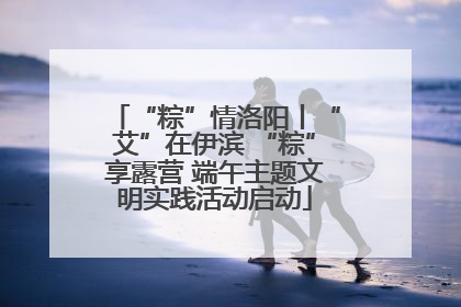 “粽”情洛阳丨“艾”在伊滨 “粽”享露营 端午主题文明实践活动启动