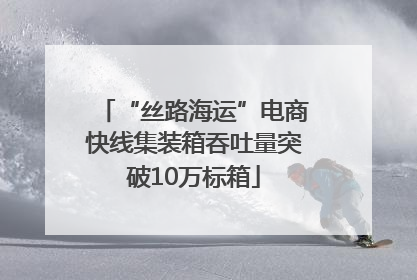 “丝路海运”电商快线集装箱吞吐量突破10万标箱