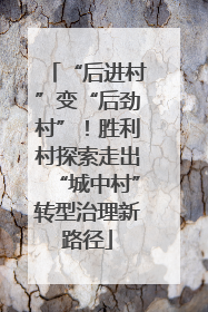 “后进村”变“后劲村”！胜利村探索走出“城中村”转型治理新路径