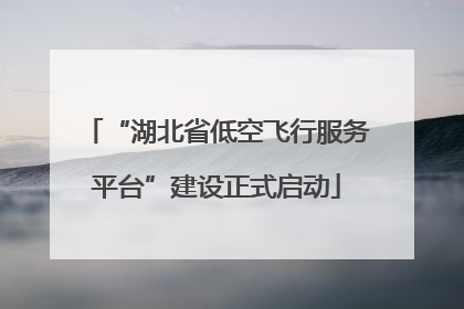 “湖北省低空飞行服务平台”建设正式启动