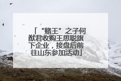 “赌王”之子何猷君收购王思聪旗下企业，接盘后前往山东参加活动