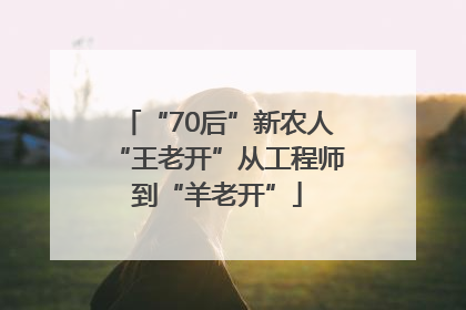 “70后”新农人“王老开”从工程师到“羊老开”