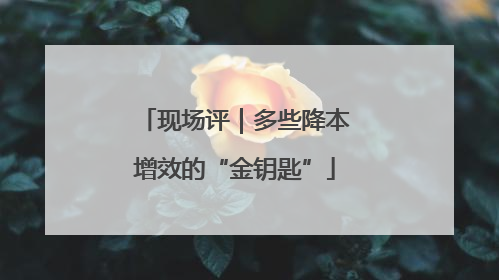 现场评｜多些降本增效的“金钥匙”