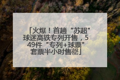 火爆！首趟“苏超”球迷高铁专列开售，549件“专列+球票”套票半小时售罄