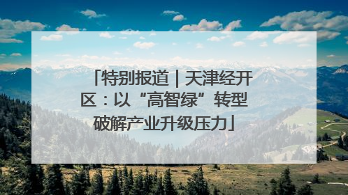 特别报道｜天津经开区：以“高智绿”转型破解产业升级压力
