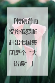 特朗普再提将俄罗斯赶出七国集团是个“大错误”