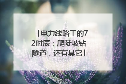 电力线路工的72时辰：爬陡坡钻隧道，还有其它