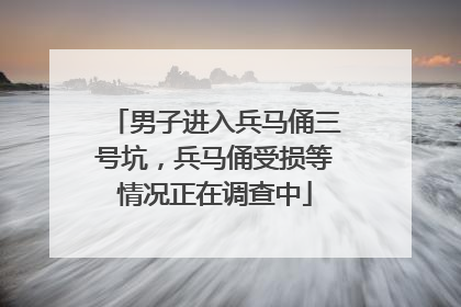 男子进入兵马俑三号坑，兵马俑受损等情况正在调查中