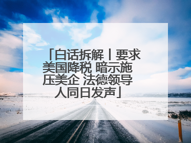 白话拆解丨要求美国降税 暗示施压美企 法德领导人同日发声