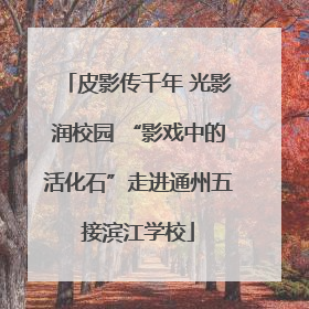 皮影传千年 光影润校园 “影戏中的活化石”走进通州五接滨江学校