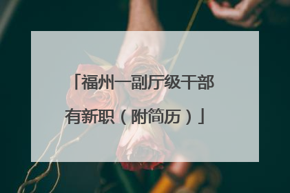 福州一副厅级干部有新职（附简历）