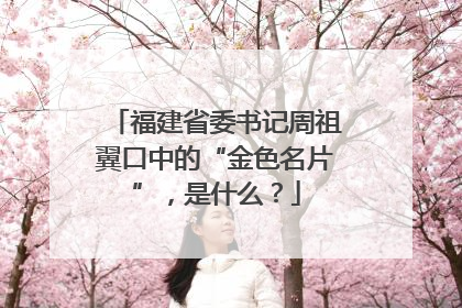 福建省委书记周祖翼口中的“金色名片”，是什么？