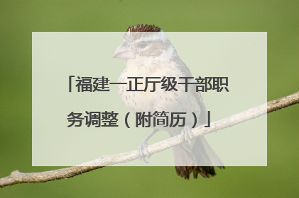 福建一正厅级干部职务调整（附简历）