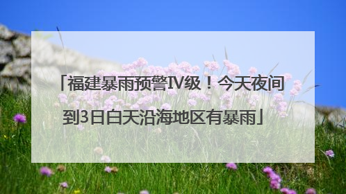 福建暴雨预警Ⅳ级！今天夜间到3日白天沿海地区有暴雨
