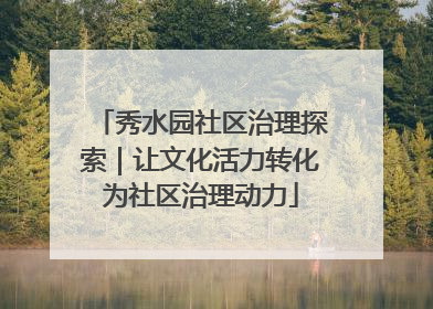 秀水园社区治理探索｜让文化活力转化为社区治理动力