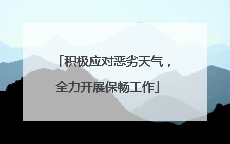 积极应对恶劣天气，全力开展保畅工作