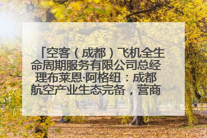 空客（成都）飞机全生命周期服务有限公司总经理布莱恩·阿格纽：成都航空产业生态完备，营商环境优势显著