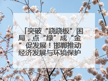 突破“跷跷板”困局，点“绿”成“金”促发展！邯郸推动经济发展与环境保护互促共赢
