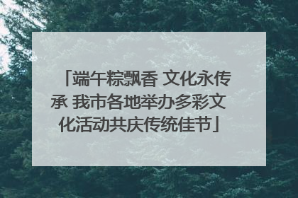 端午粽飘香 文化永传承 我市各地举办多彩文化活动共庆传统佳节