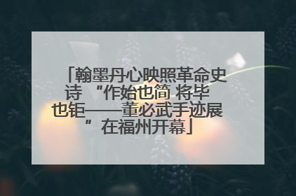 翰墨丹心映照革命史诗 “作始也简 将毕也钜——董必武手迹展”在福州开幕