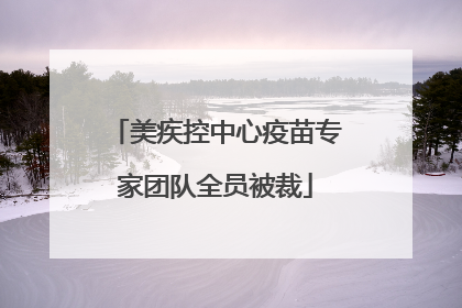 美疾控中心疫苗专家团队全员被裁