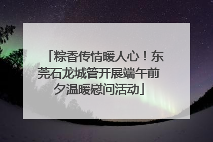 粽香传情暖人心！东莞石龙城管开展端午前夕温暖慰问活动