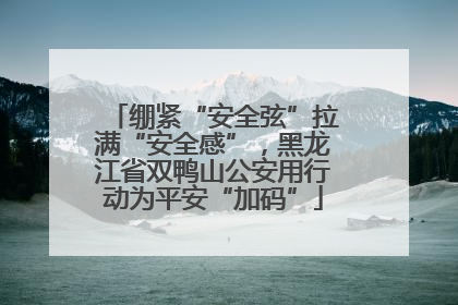 绷紧“安全弦”拉满“安全感”，黑龙江省双鸭山公安用行动为平安“加码”