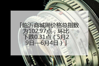 临沂商城周价格总指数为102.97点，环比下跌0.31点（5月29日—6月4日）