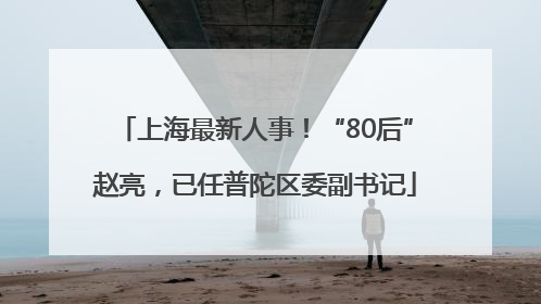 上海最新人事！“80后”赵亮，已任普陀区委副书记