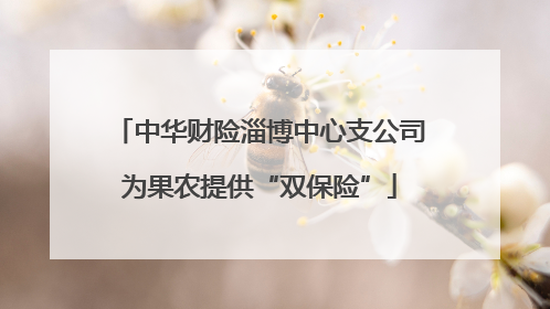 中华财险淄博中心支公司为果农提供“双保险”