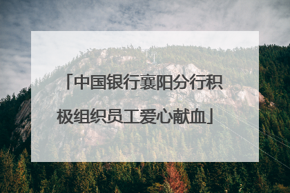 中国银行襄阳分行积极组织员工爱心献血