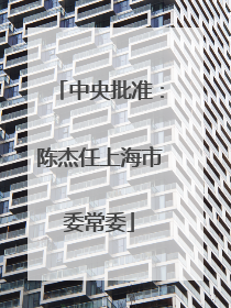 中央批准：陈杰任上海市委常委