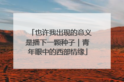 也许我出现的意义是播下一颗种子｜青年眼中的西部情缘