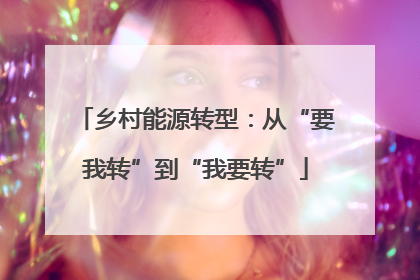 乡村能源转型：从“要我转”到“我要转”