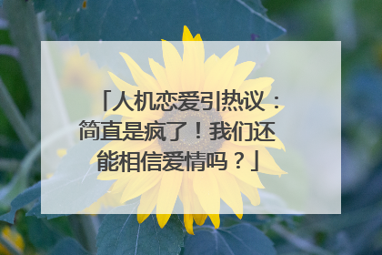 人机恋爱引热议：简直是疯了！我们还能相信爱情吗？