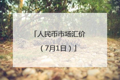 人民币市场汇价（7月1日）