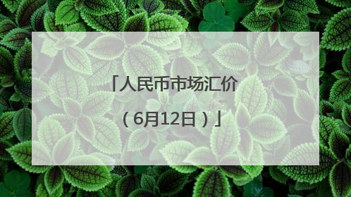 人民币市场汇价（6月12日）