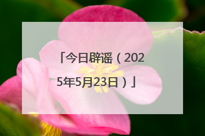 今日辟谣（2025年5月23日）