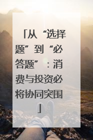 从“选择题”到“必答题”：消费与投资必将协同突围