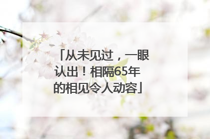 从未见过，一眼认出！相隔65年的相见令人动容