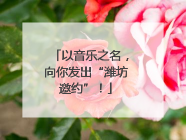 以音乐之名，向你发出“潍坊邀约”！