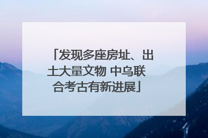 发现多座房址、出土大量文物 中乌联合考古有新进展