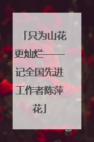只为山花更灿烂——记全国先进工作者陈萍花