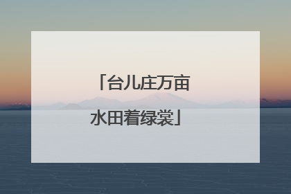 台儿庄万亩水田着绿裳